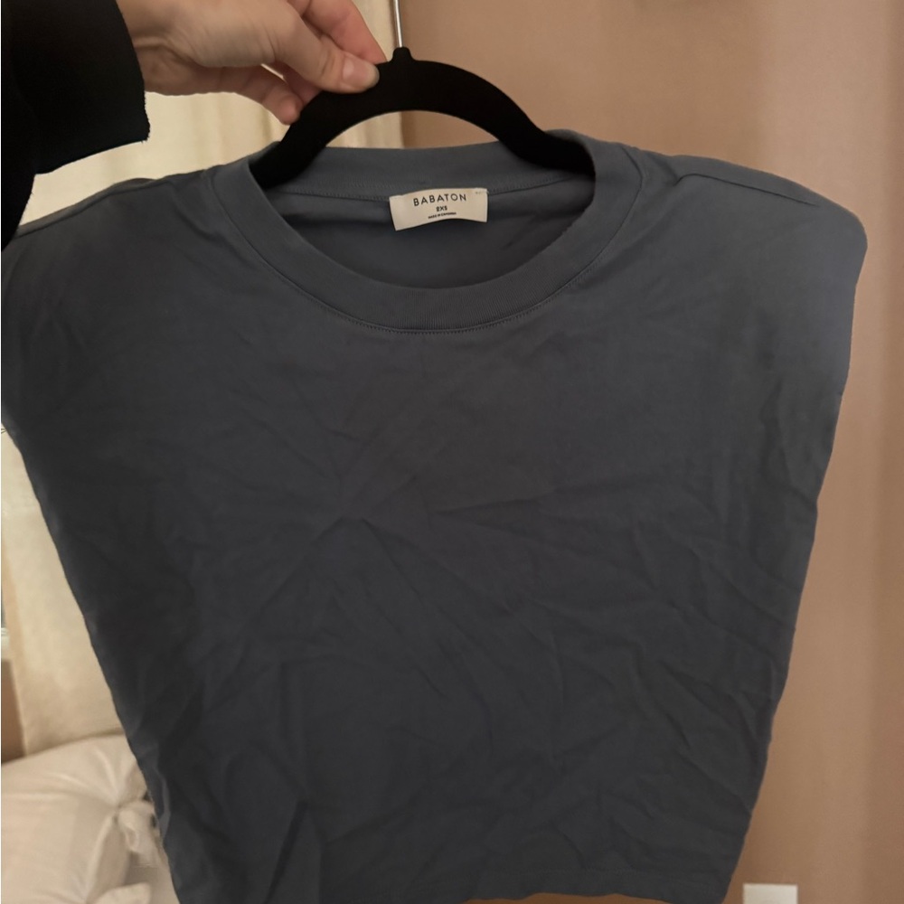 Aritzia Gray Boxy Crop Muscle Tee